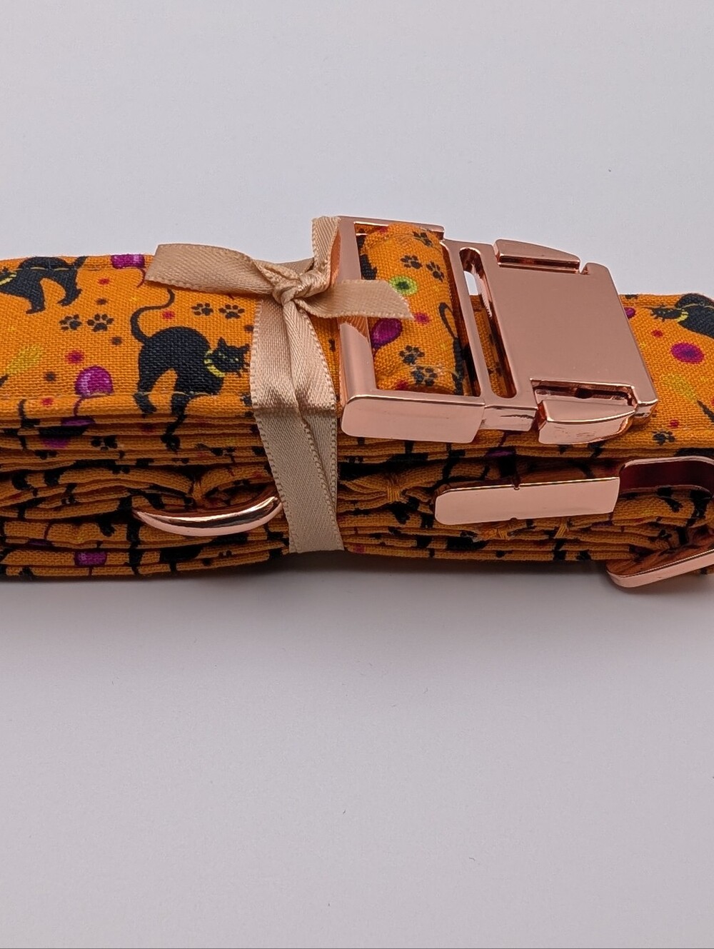 Elegant Little Tail Halloween Black Cat Dog Collar Size Large New. 